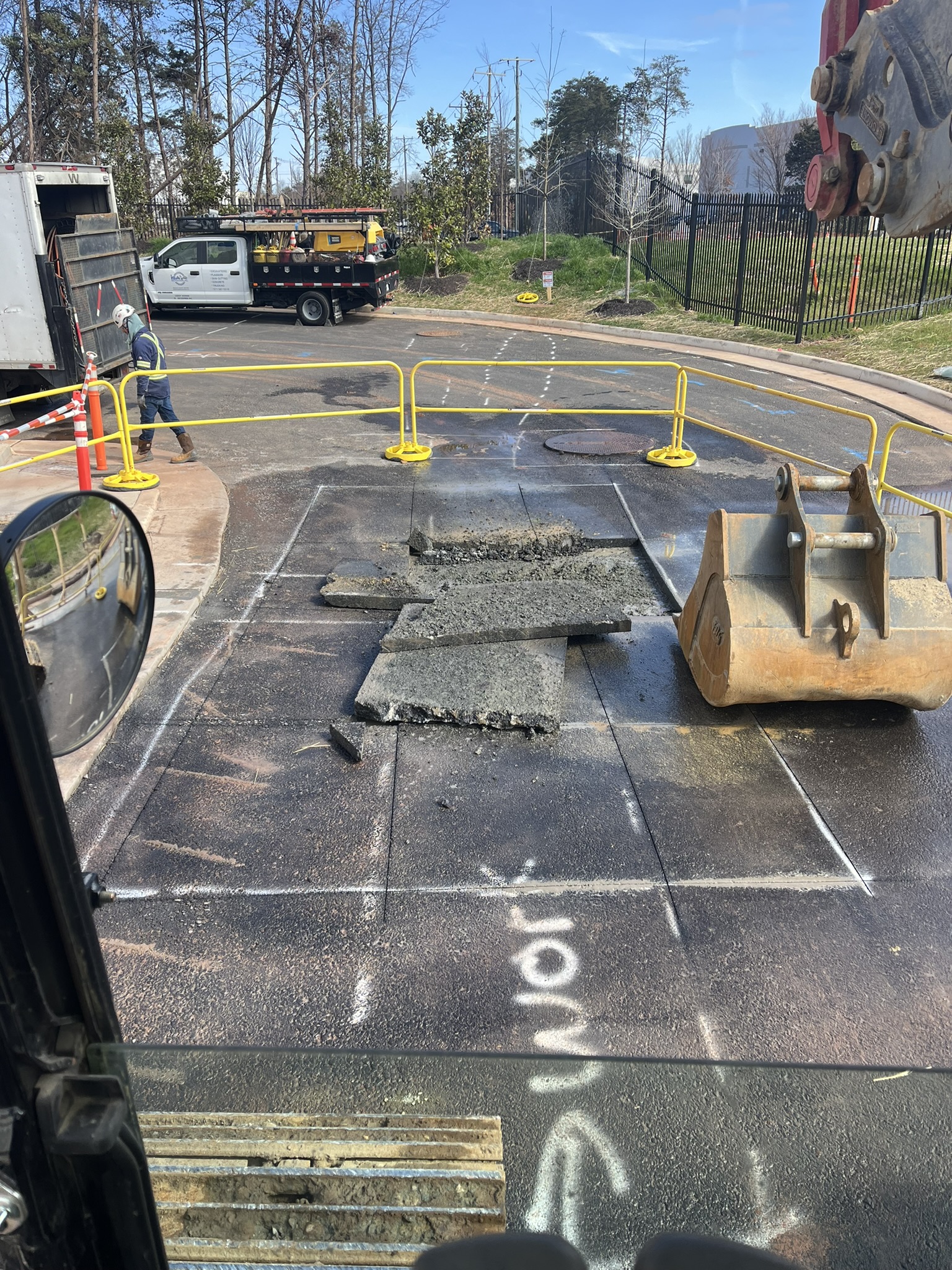 Concrete saw cutting work