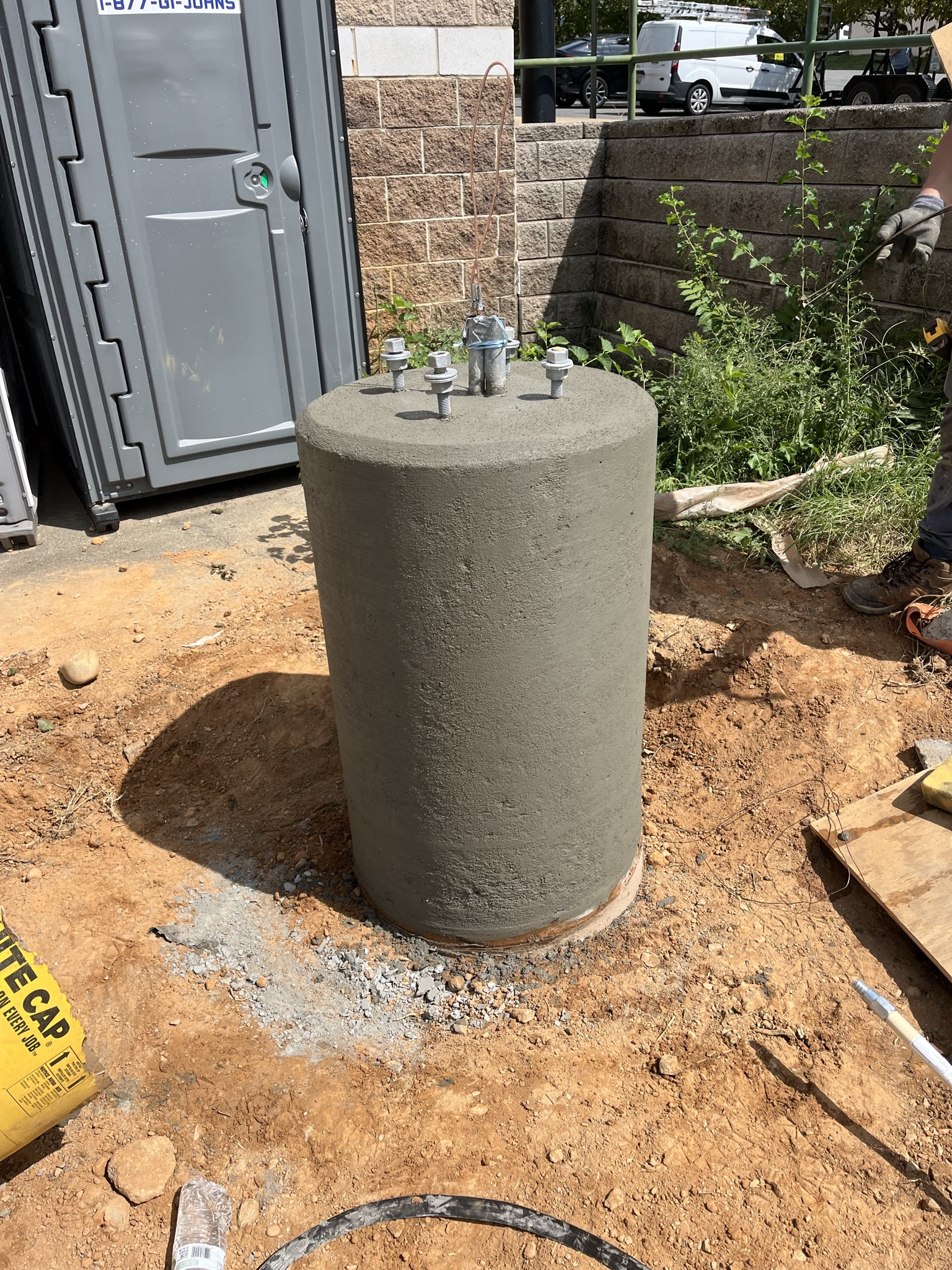 Pole base installation
