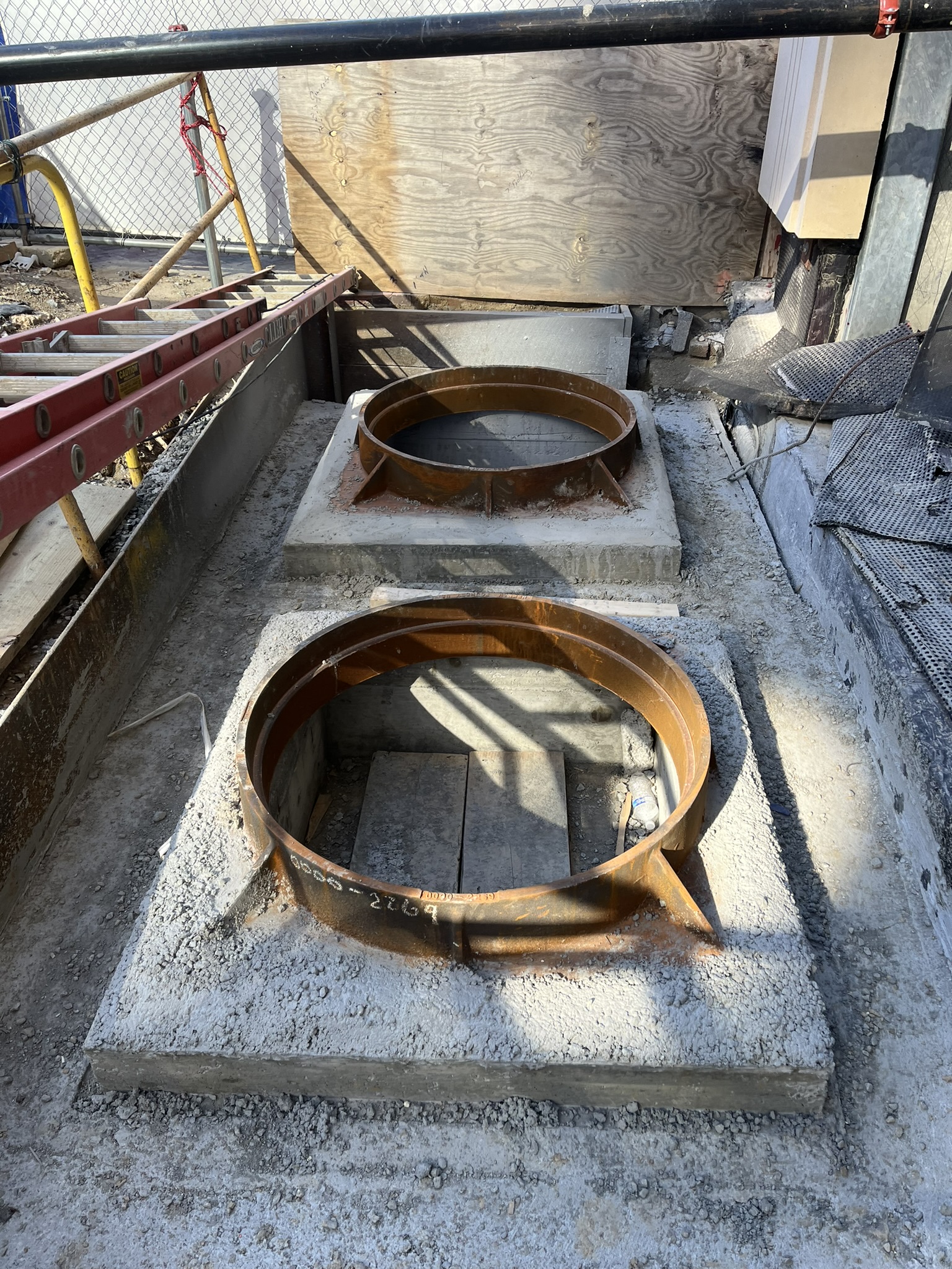 Manhole construction progress
