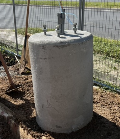 Pole base foundation work